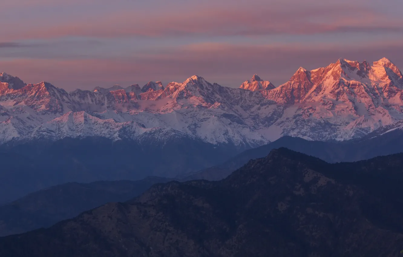 Photo wallpaper the sky, clouds, sunset, mountains, nature, rocks, the evening, India