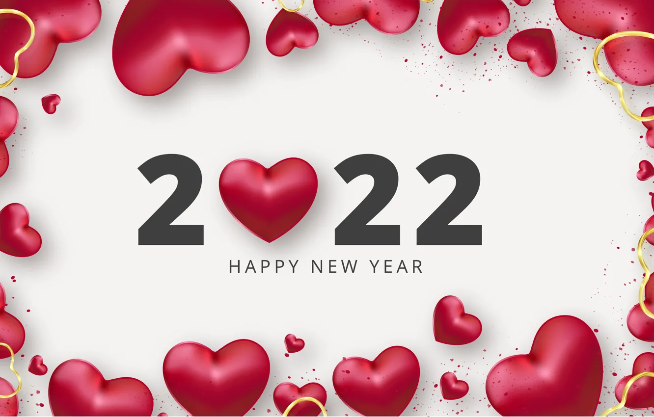 Photo wallpaper love, heart, figures, hearts, New year, red, love, new year