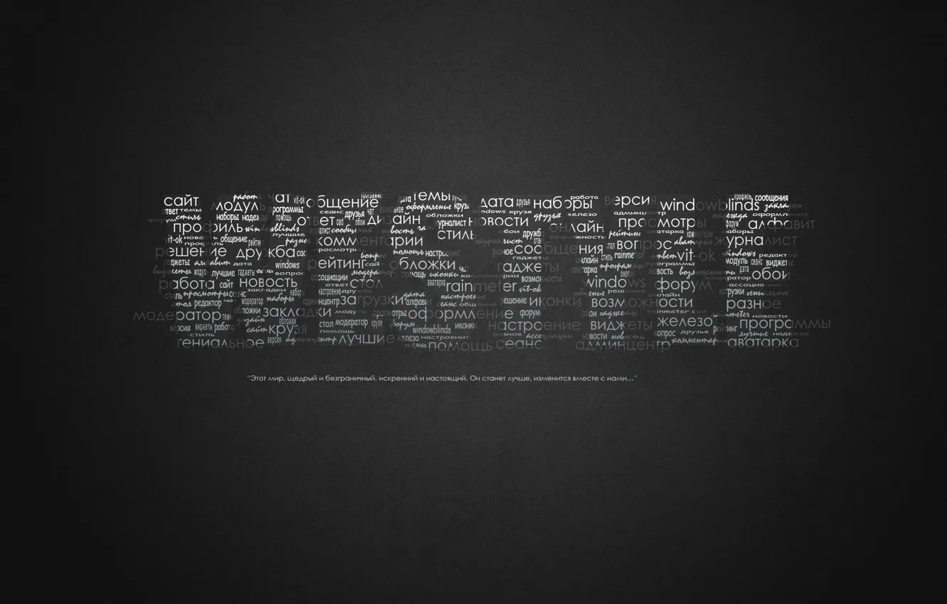 Photo wallpaper Minimalism, Background, Letters, Words, Text, Westyle