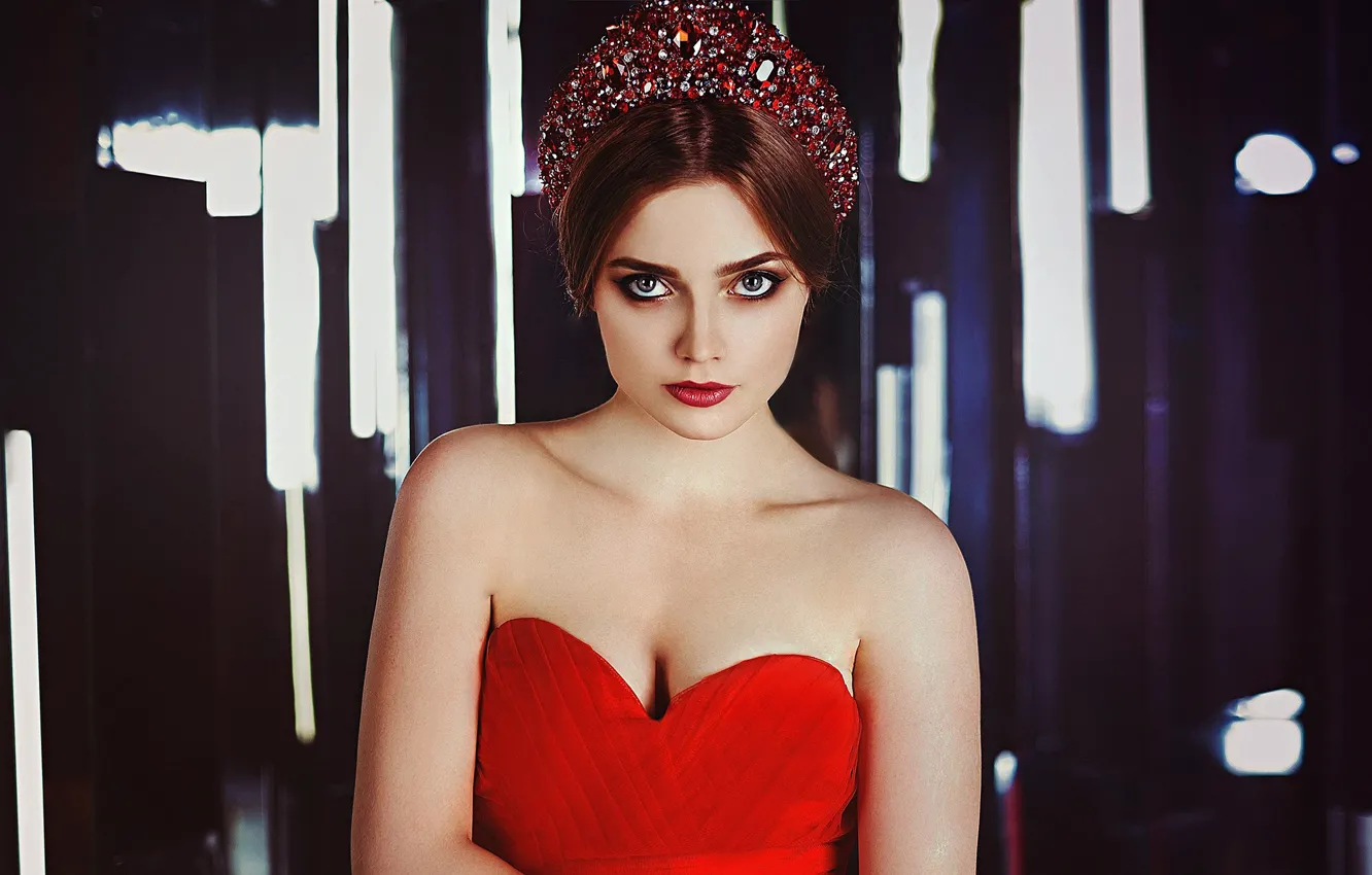 Photo wallpaper look, face, style, background, makeup, neckline, Diadema, Alina Lanina