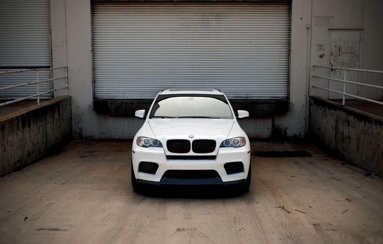 Photo wallpaper white, reflection, bmw, BMW, profile, white, crossover, e70