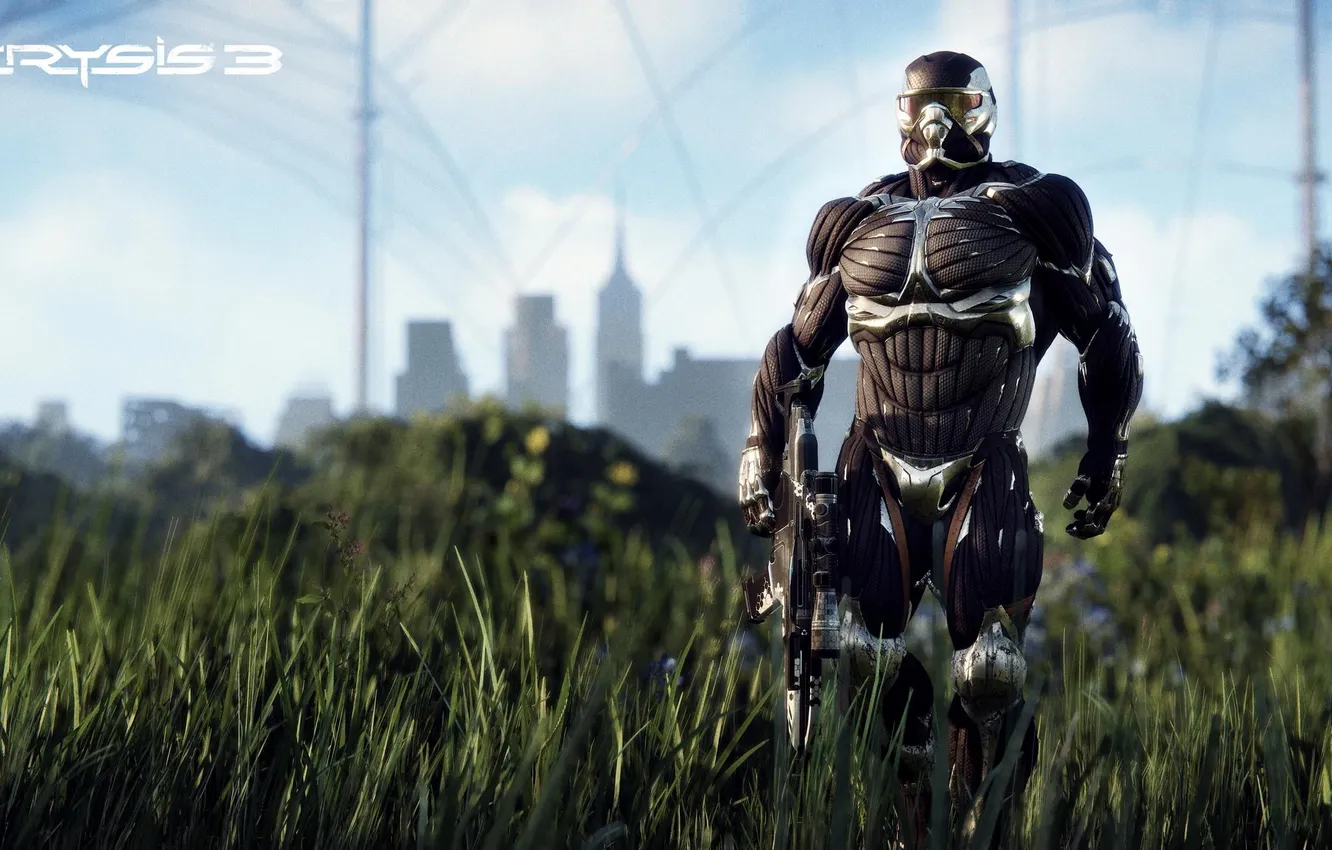 Photo wallpaper the city, hero, nanosuit, Crysis 3