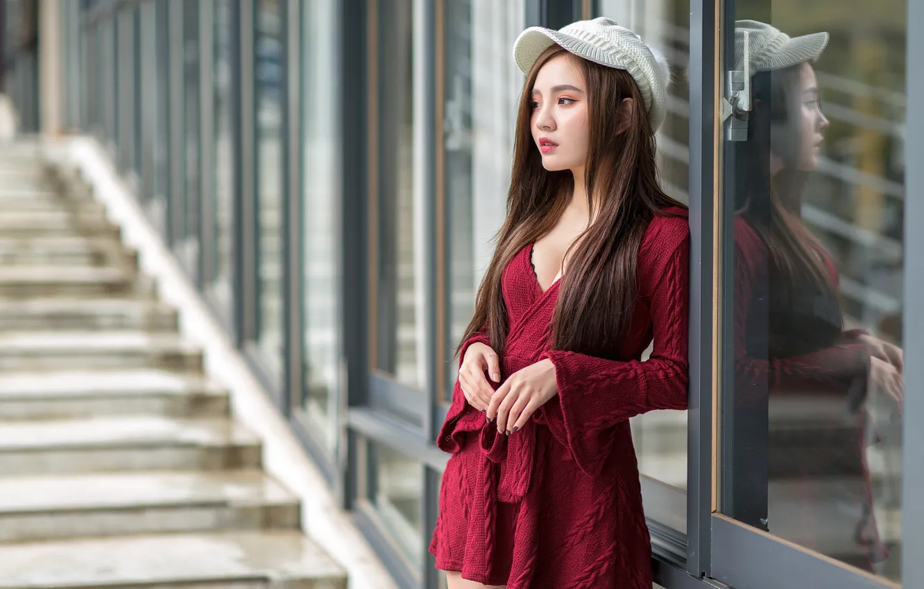 Photo wallpaper girl, Asian, cutie