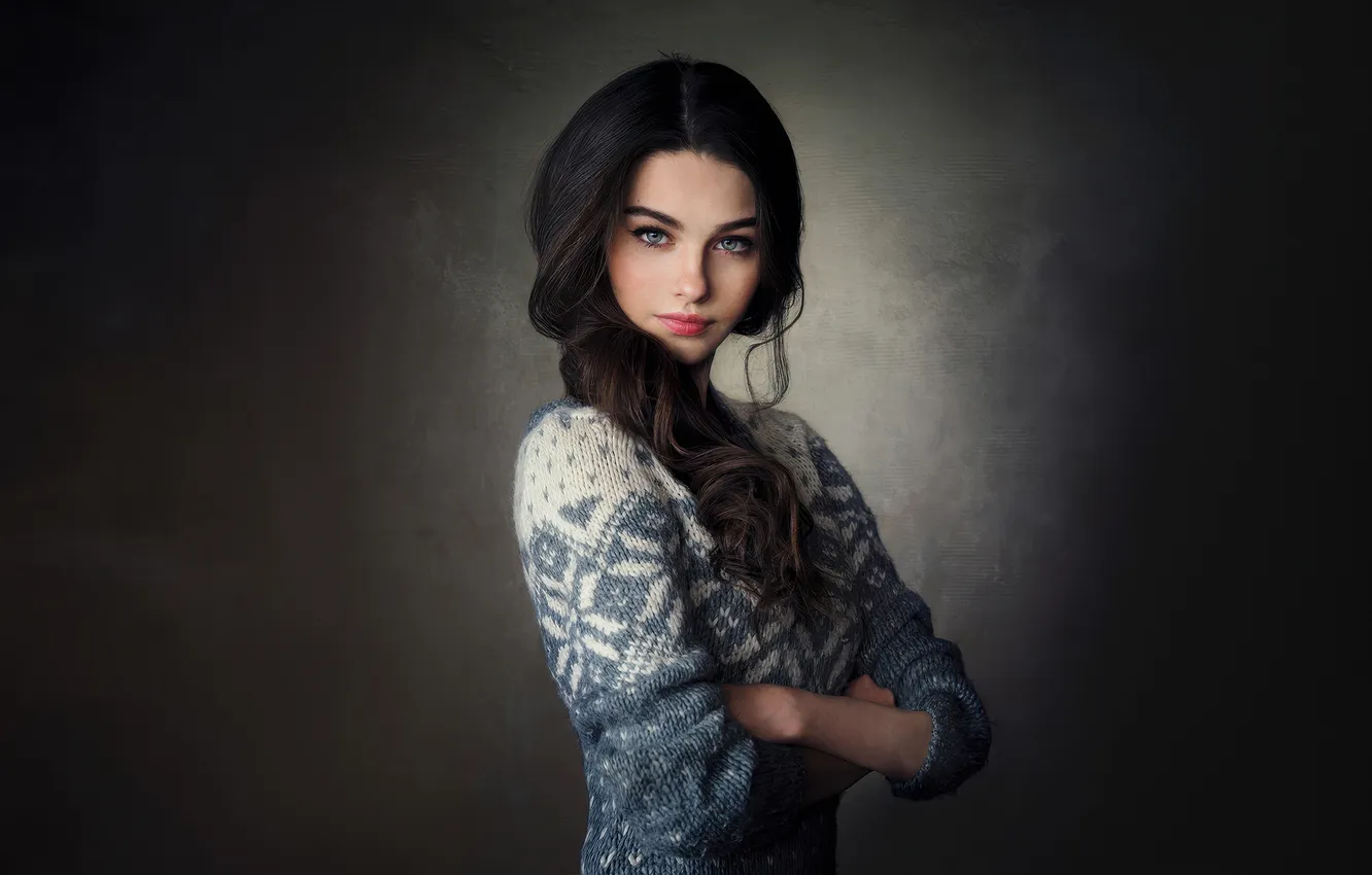 Photo wallpaper eyes, look, girl, pose, photo, model, makeup, beauty