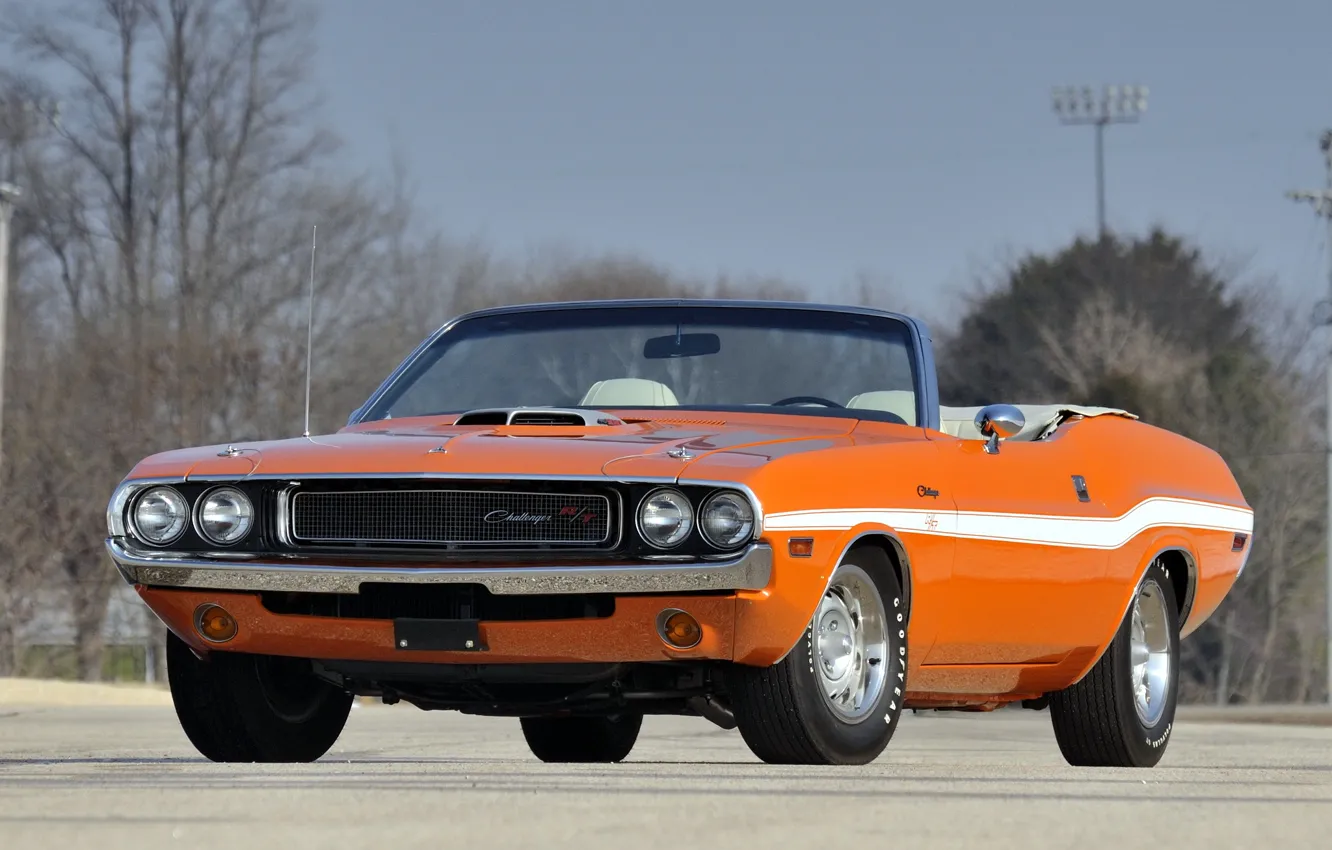 Photo wallpaper retro, convertible, muscle car, Dodge, classic, dodge, challenger, muscle car