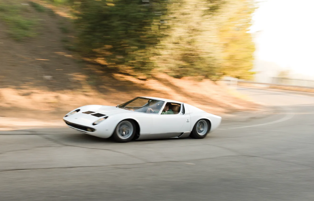Photo wallpaper Lamborghini, 1969, Miura, Drive, Lamborghini Miura P400 S
