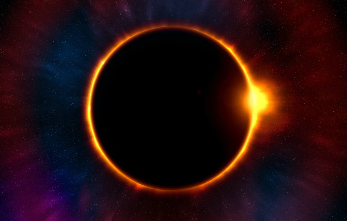 Photo wallpaper the sun, the moon, solar Eclipse