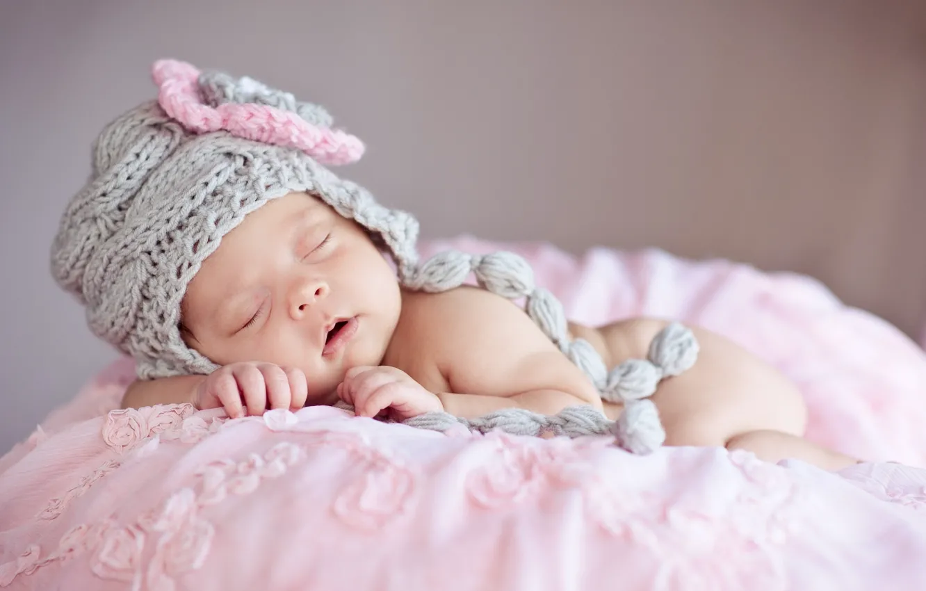 Photo wallpaper hat, sleep, baby