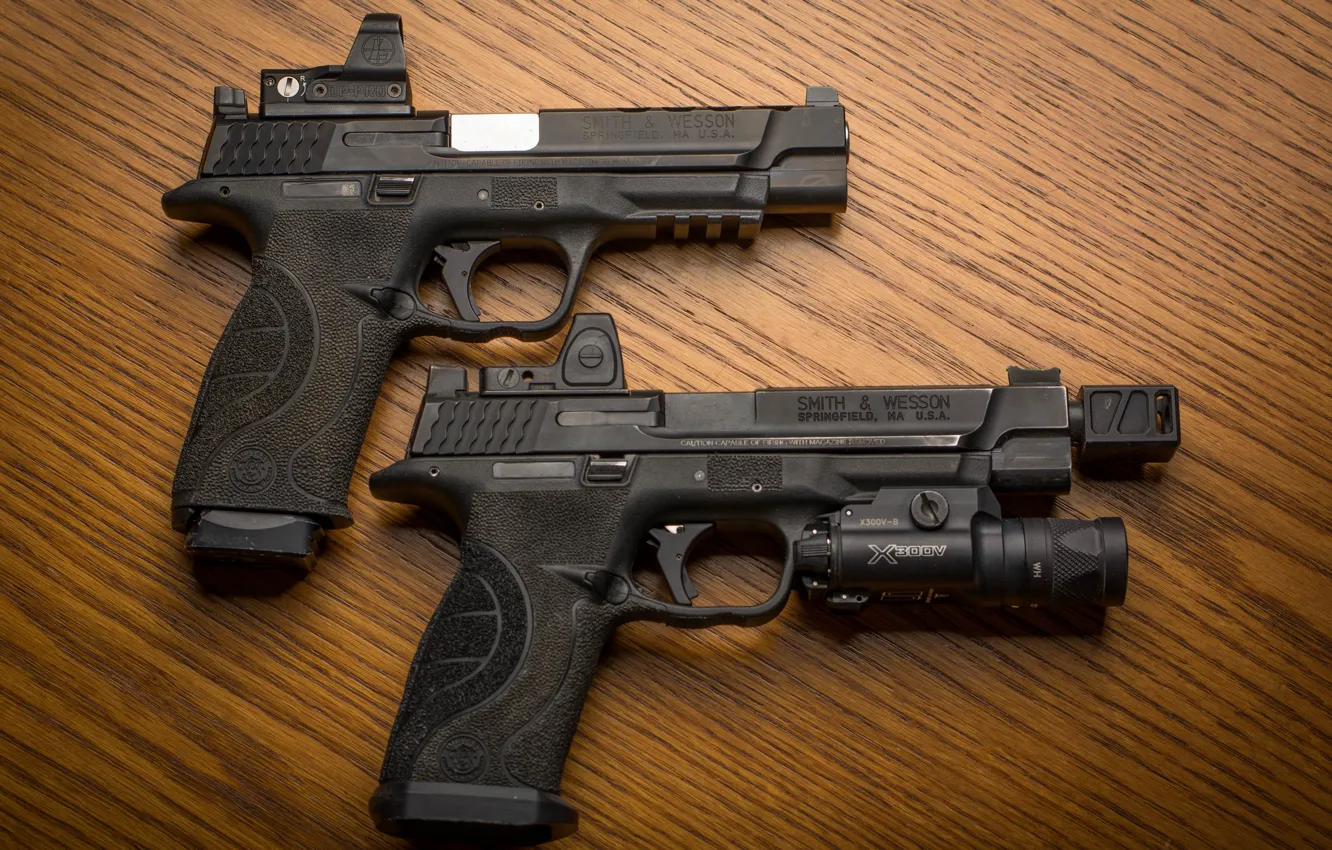 Photo wallpaper gun, background, pair