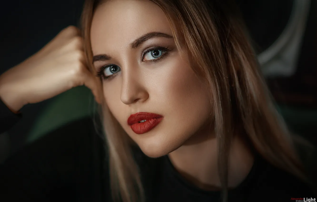 Photo wallpaper look, face, pose, model, portrait, makeup, hairstyle, brown hair