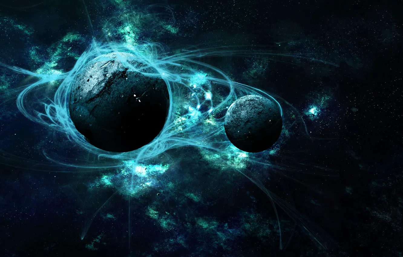 Photo wallpaper energy, space, stars, abstraction, planet, art