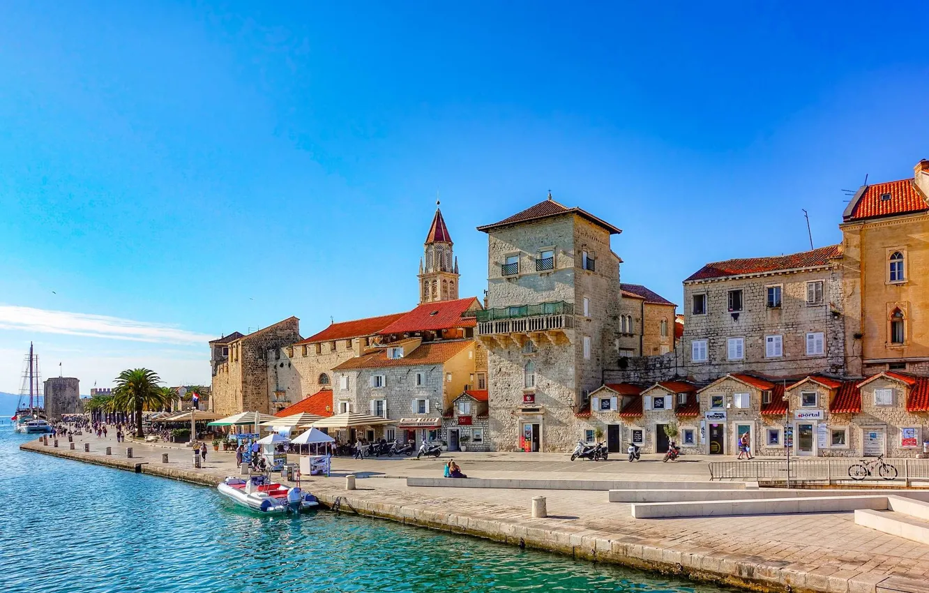 Photo wallpaper sea, home, Croatia, Trogir