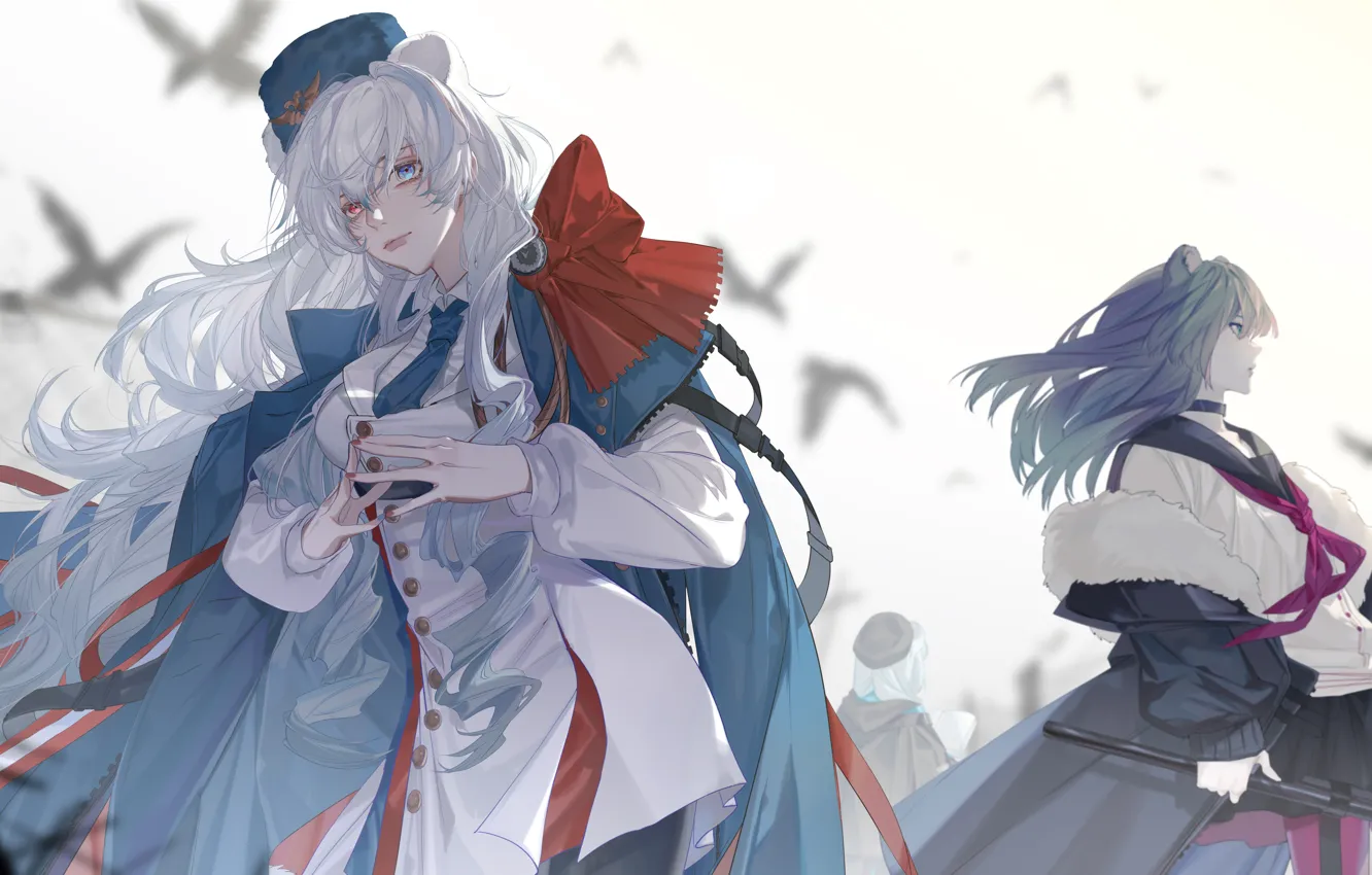 Photo wallpaper girl, bird, Zima, Arknights, Little, Truth