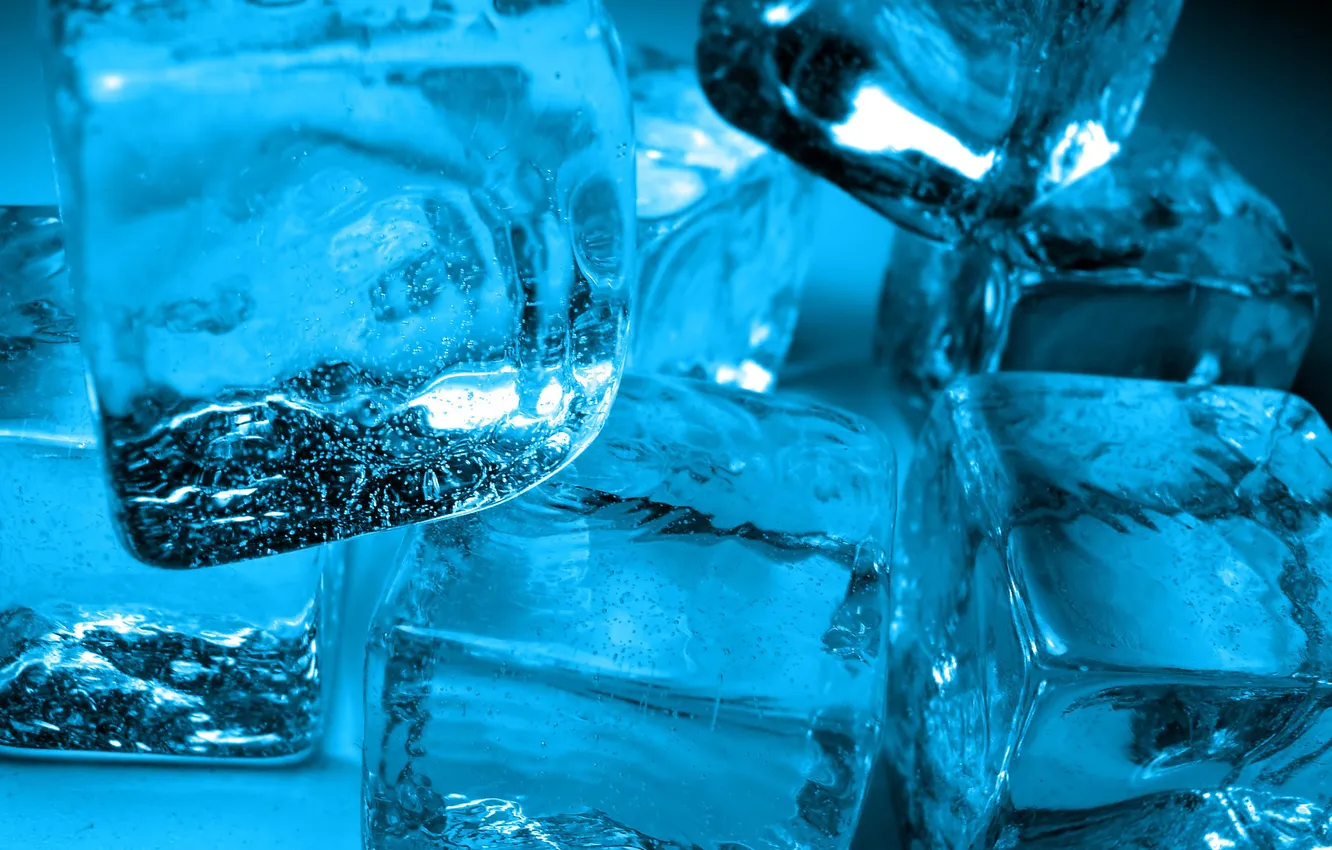 Photo wallpaper cold, ice, water, cubes