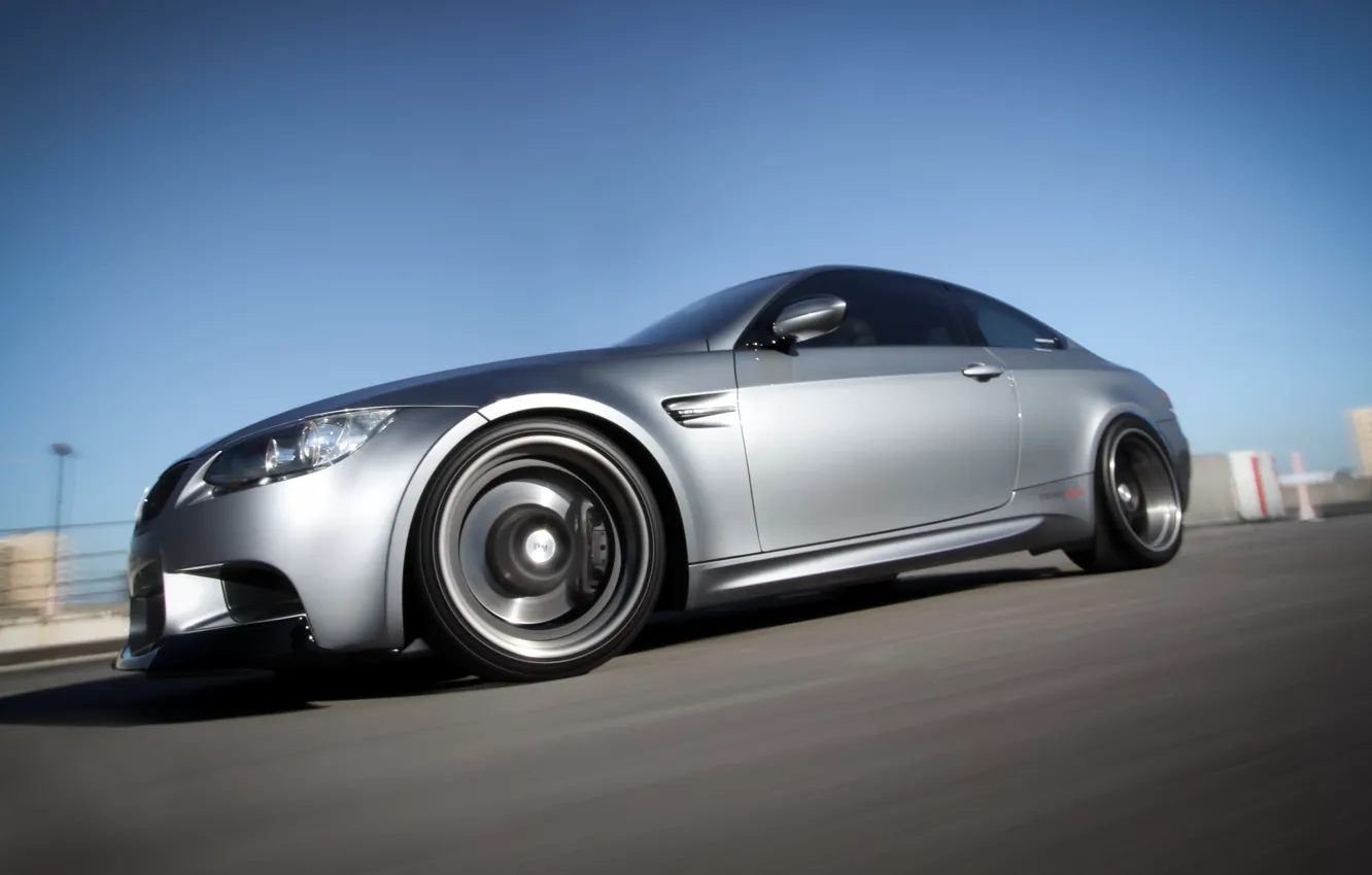 Photo wallpaper grey, coupe, speed, blur, BMW