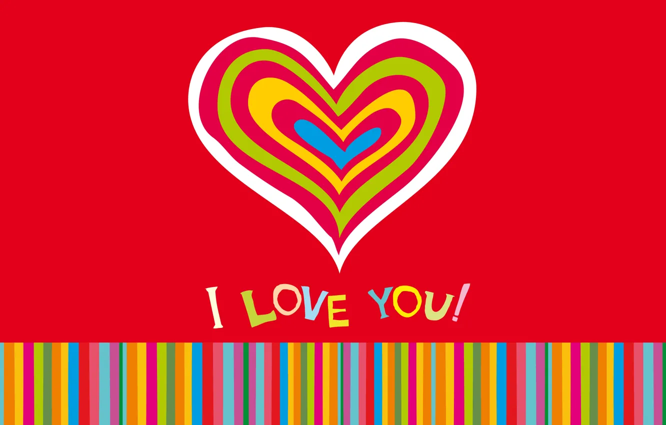 Photo wallpaper love, colorful, hearts, love, I love you, background, romantic, hearts