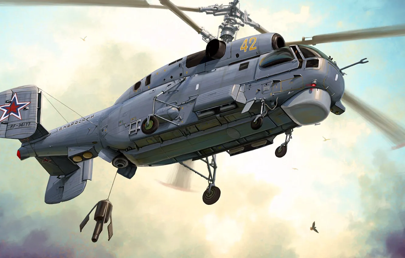 Photo wallpaper Helix, Ka-27, The Kamov design Bureau, Aviation of the Russian Navy, Soviet naval multi-purpose helicopter