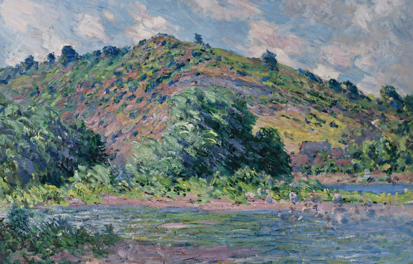 Photo wallpaper landscape, nature, picture, Claude Monet, Claude Monet, The banks of the Seine at port-Vila