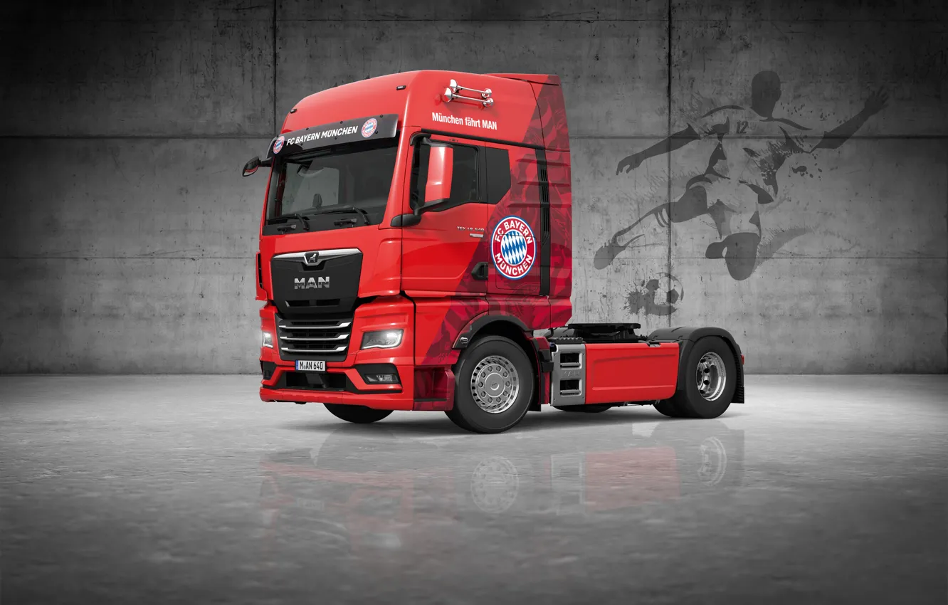 Photo wallpaper football, Bayern Munich, MAN TGX 18.640