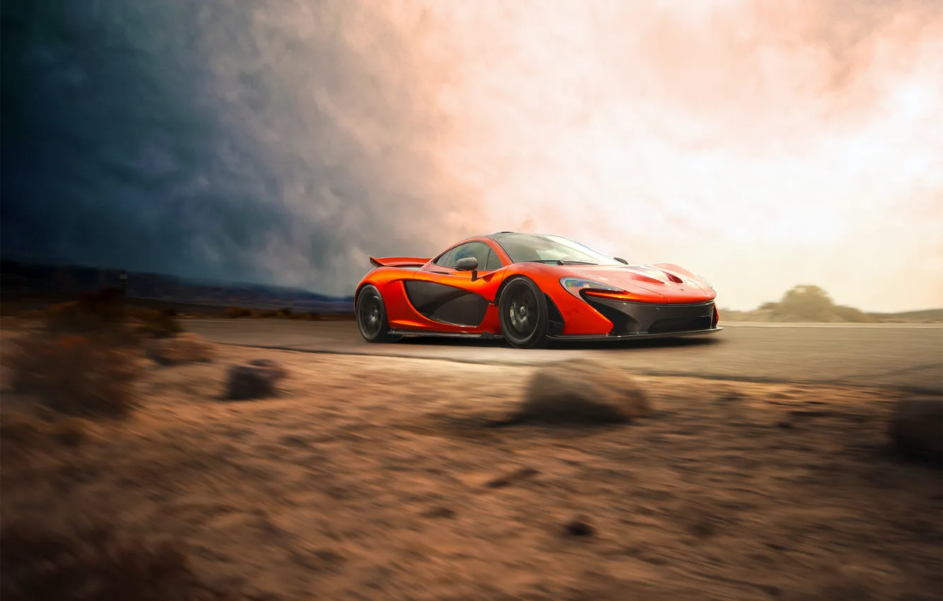 Photo wallpaper McLaren, Orange, Car, Speed, Front, Beauty, Supercar