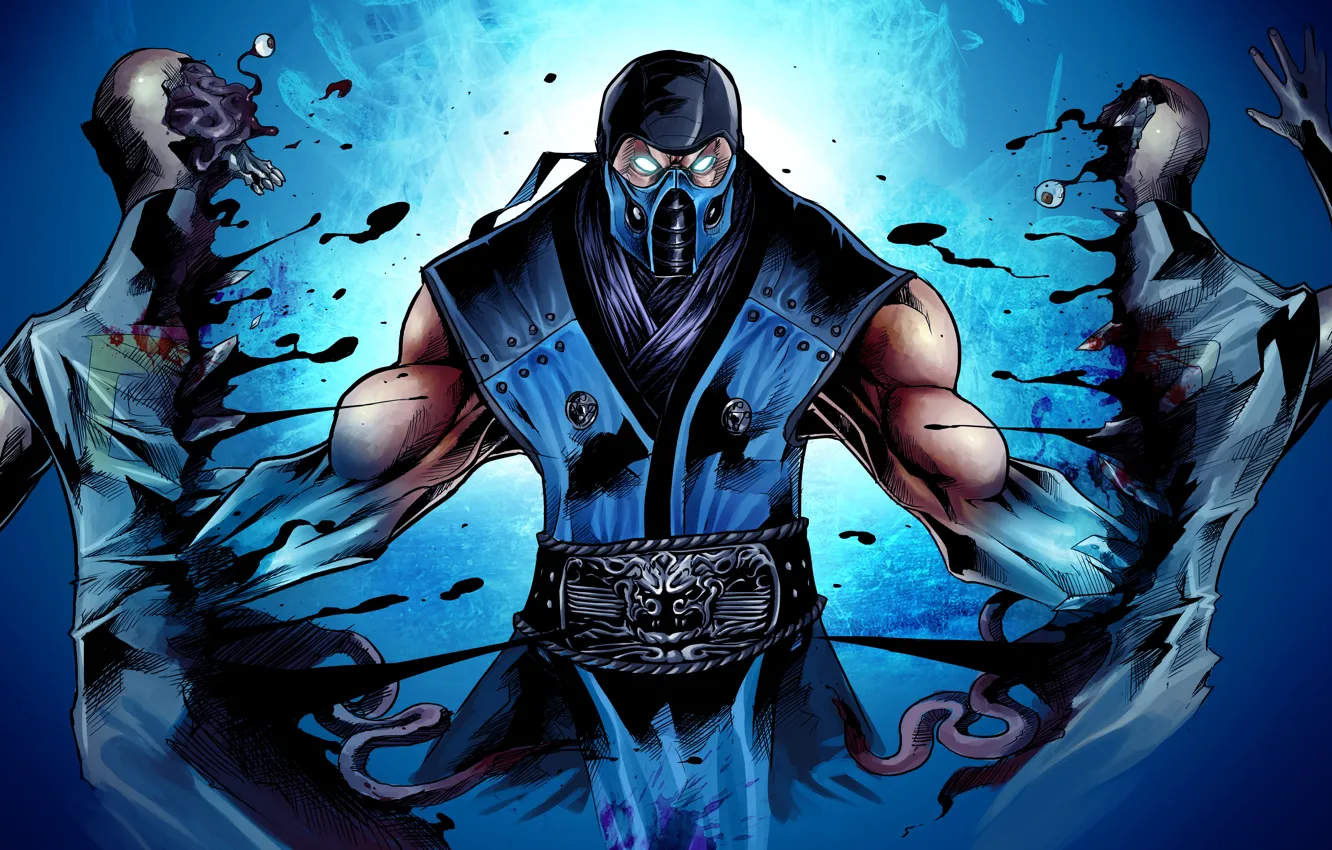 Photo wallpaper Mortal Kombat, ninja, Sub-Zero, fighting