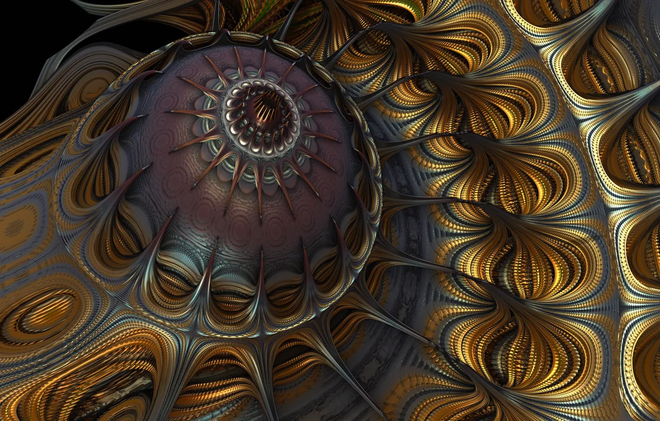 Photo wallpaper pattern, Medusa, fractal, the volume