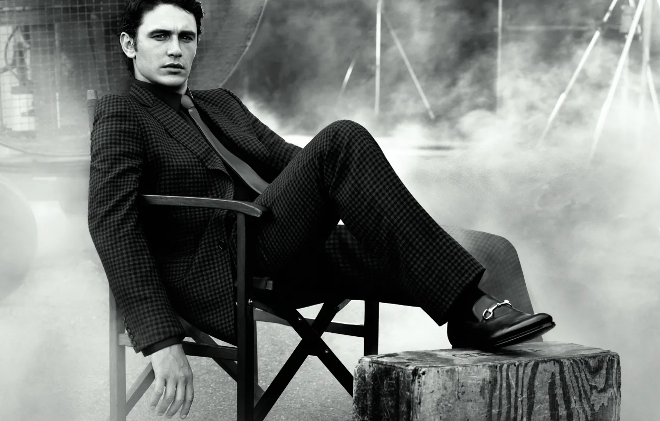 Photo wallpaper smoke, costume, tie, actor, male, James Franco, James Franco