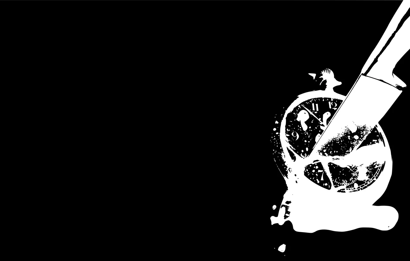 Photo wallpaper white, black, kill, time