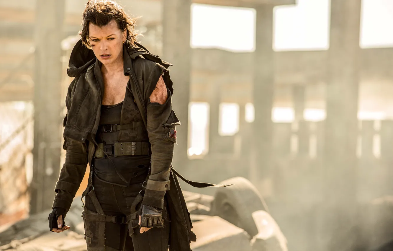 Photo wallpaper car, city, cinema, girl, zombie, smoke, woman, umbrella