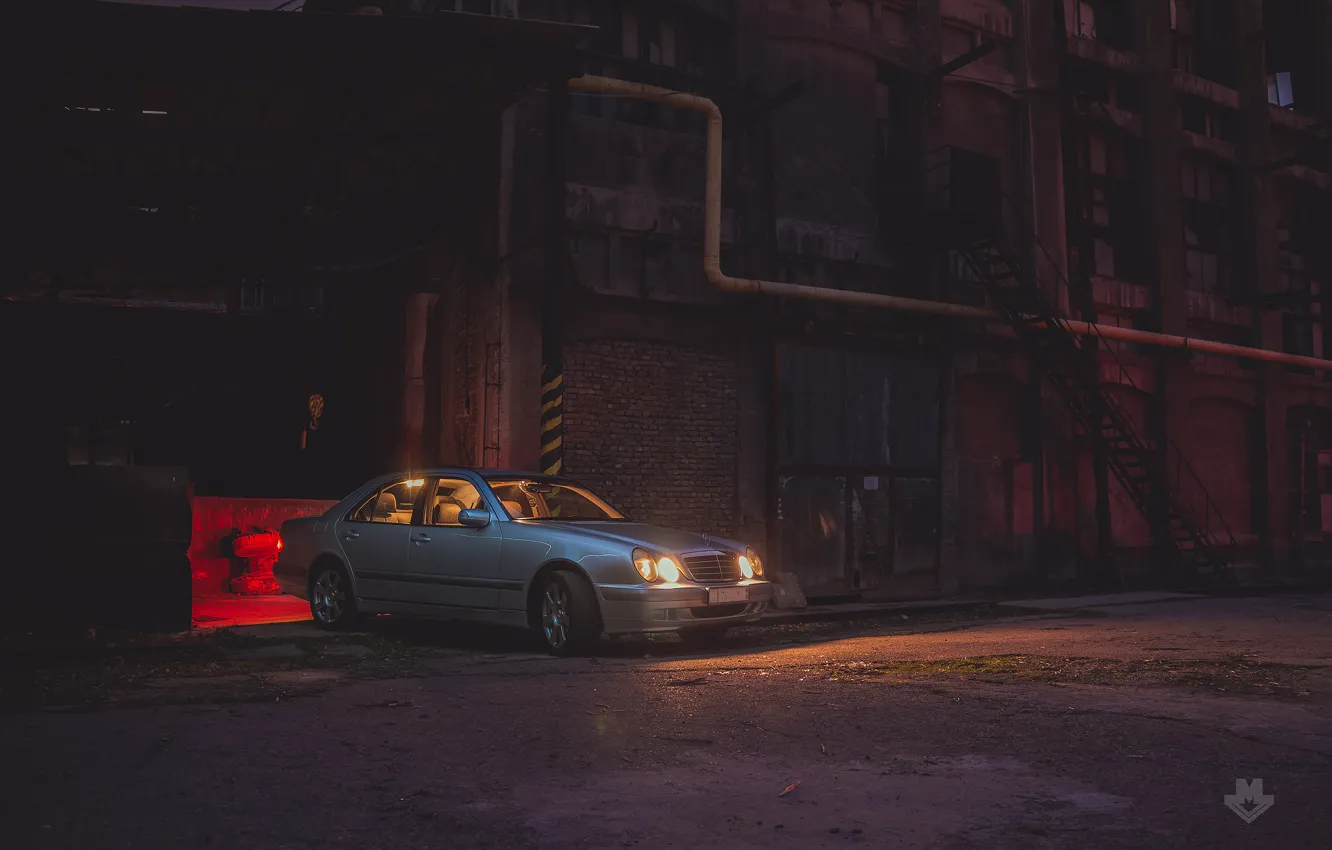 Photo wallpaper Mercedes, Mercedes, factory, factory, W210