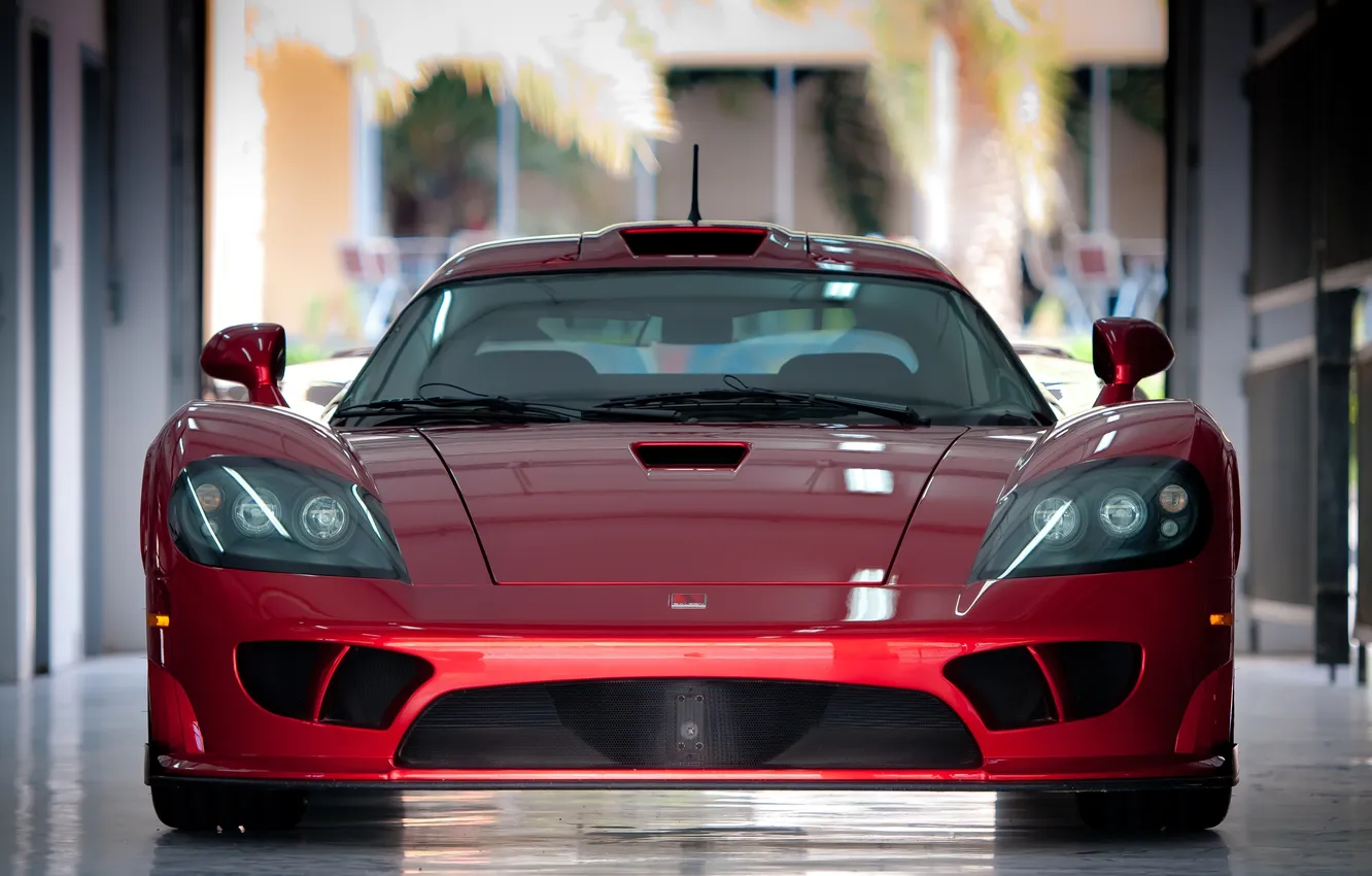 Photo wallpaper red, reflection, supercar, red, the front, super car, Saleen S7, the Saleen S7