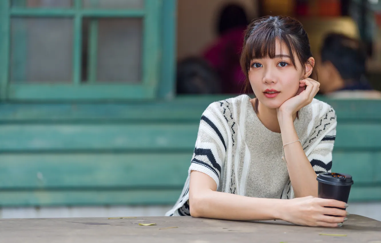 Photo wallpaper look, girl, Asian