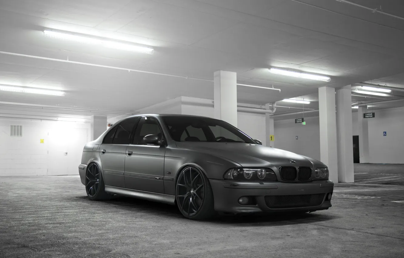 Photo wallpaper E39, Parking, M5, Matte grey