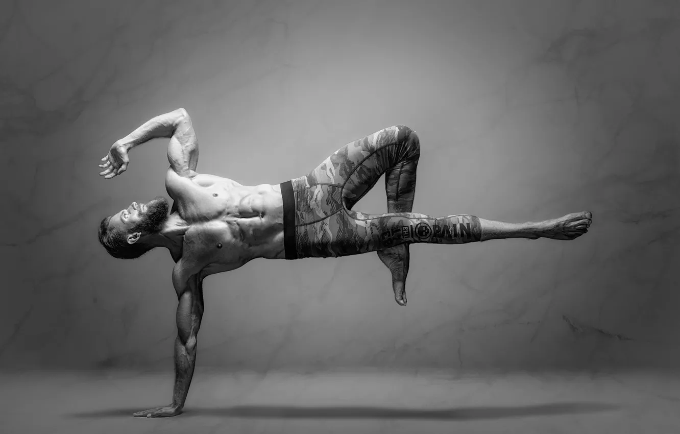 Photo wallpaper man, yoga, equilibrium