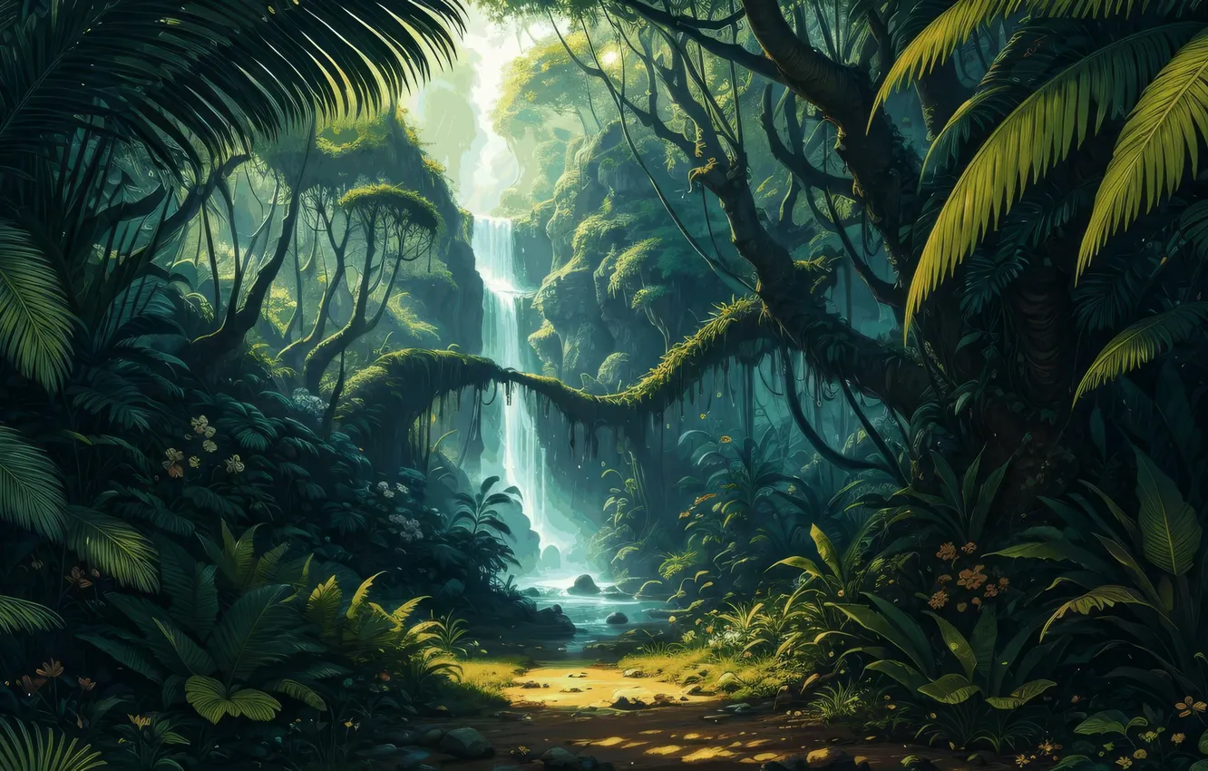 Photo wallpaper background, jungle, jungle, background, rainforest, rainforest