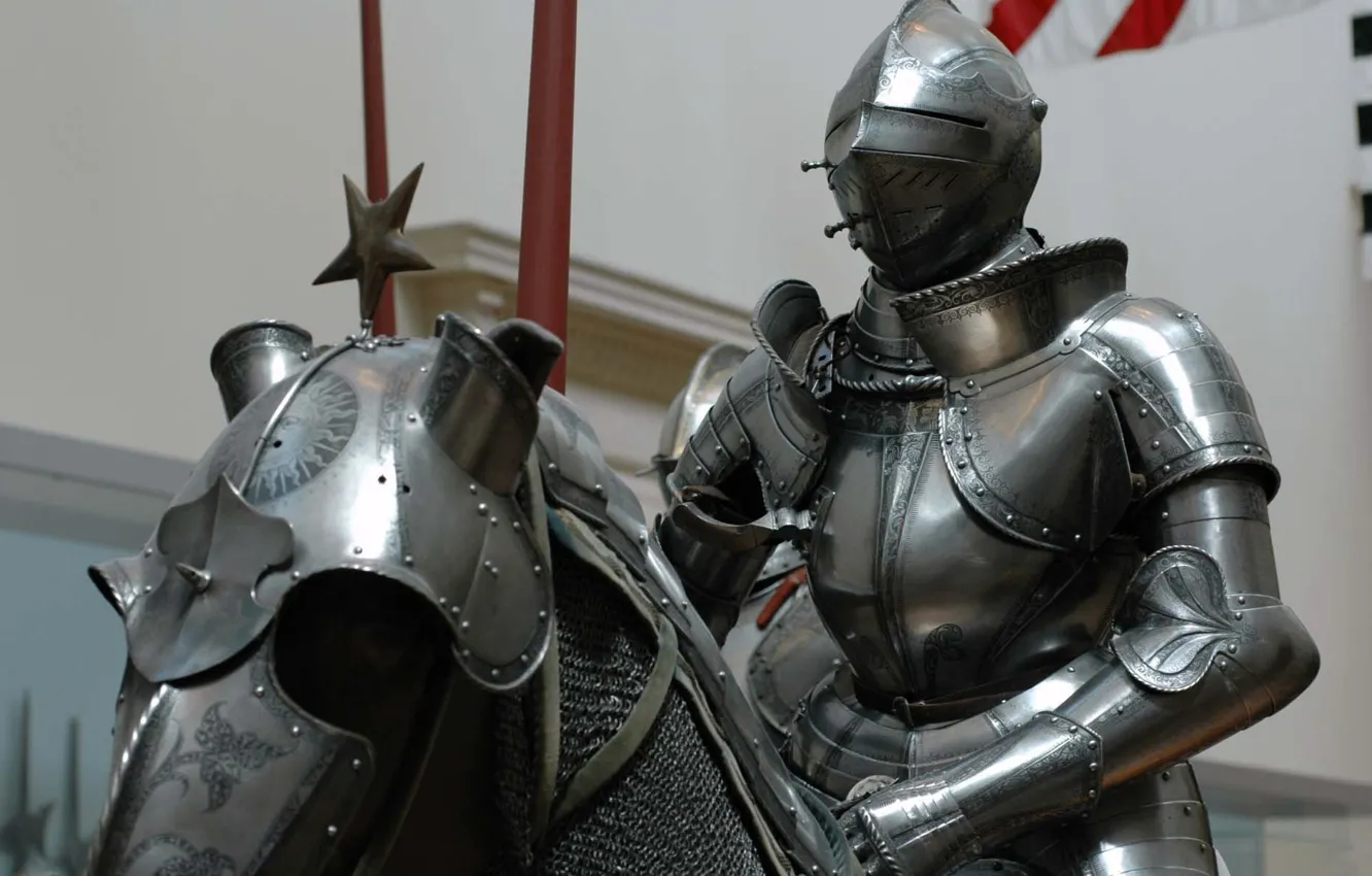 Photo wallpaper horse, armor, rider, Museum, center, art, and, horses