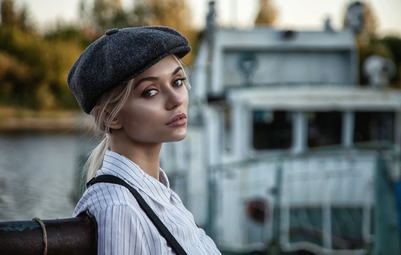Photo wallpaper look, girl, face, portrait, cap, Oleg Klimin, Nagovitsyna Ekaterina