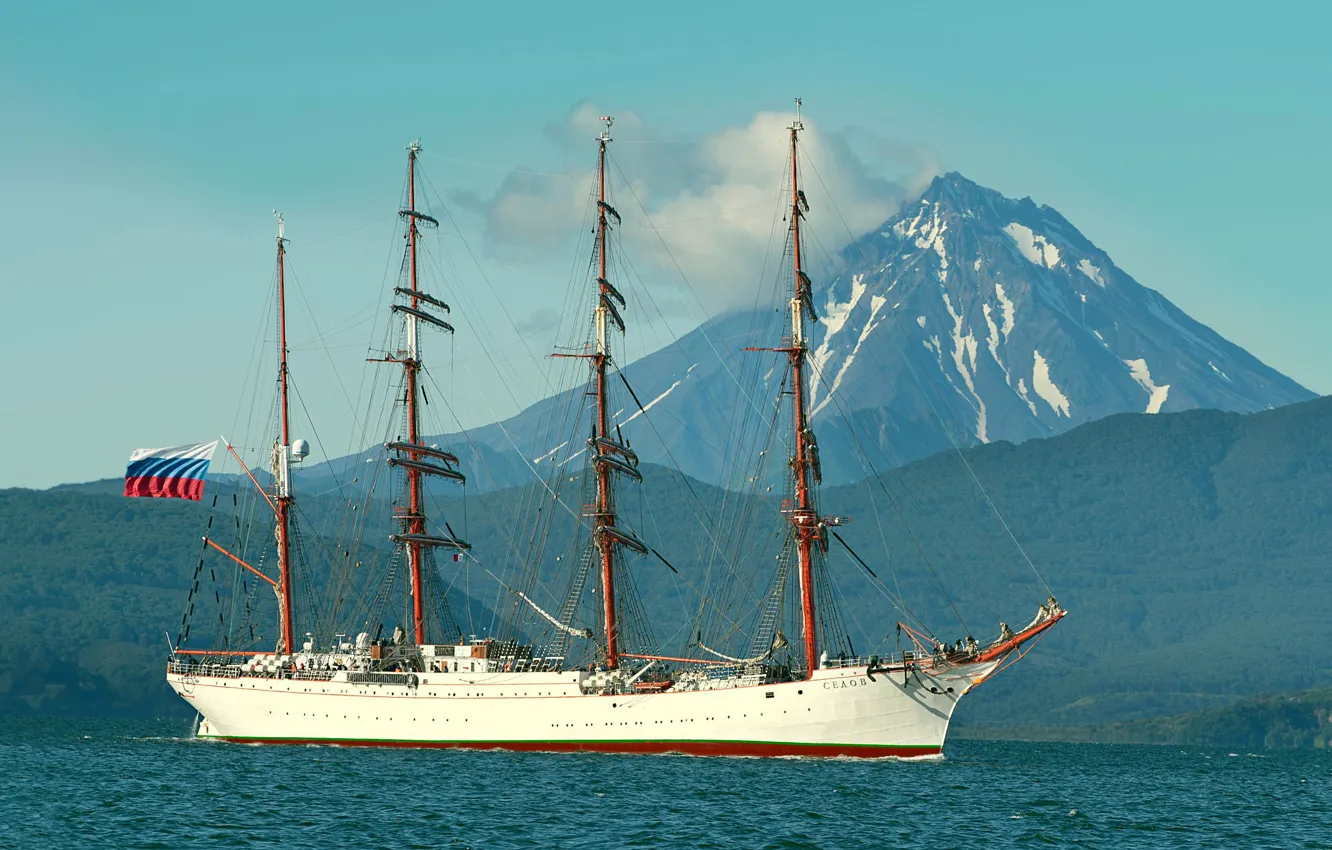 Photo wallpaper ship, sailing, Sedov