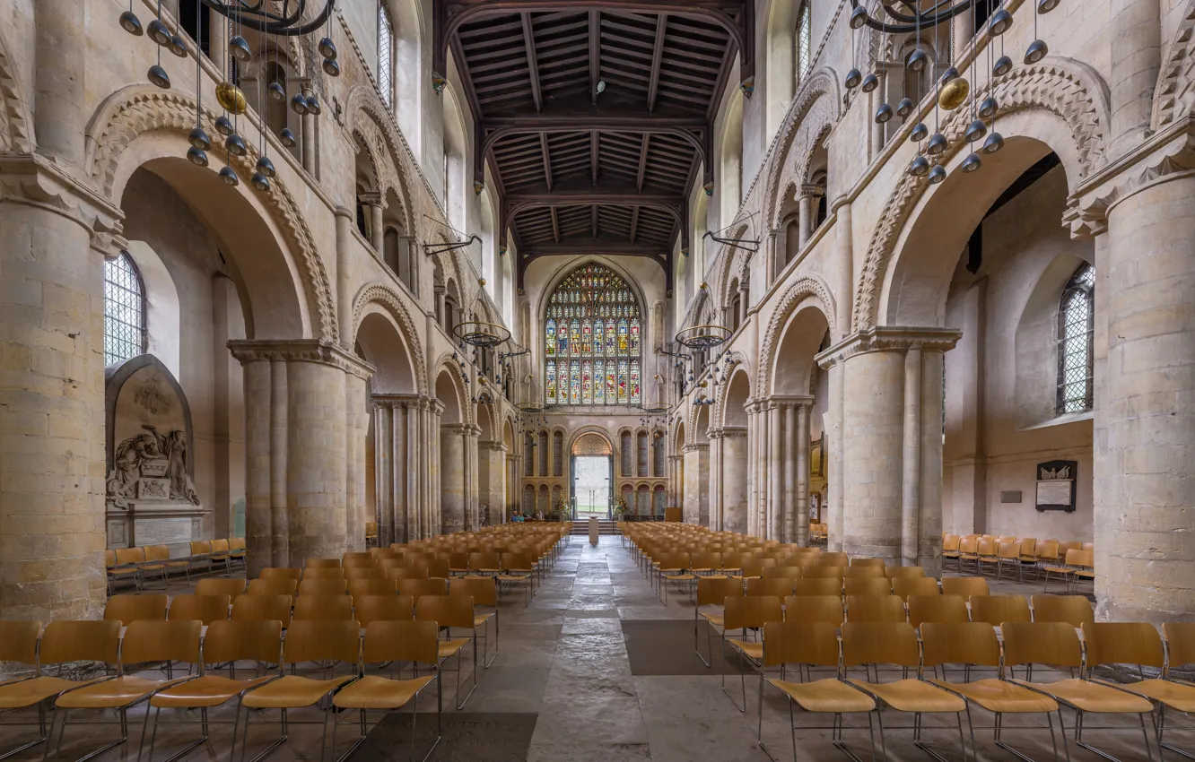 Photo wallpaper interior, Kent, UK, Diliff, Rochester Cathedral Nave