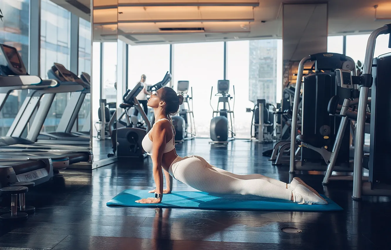 Photo wallpaper girl, Sport, fitness, gym, athlete