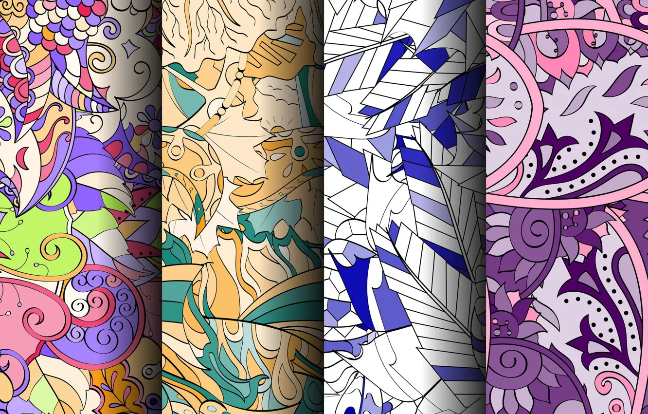 Photo wallpaper background, vector, texture, colorful, geometry, patterns, seamless