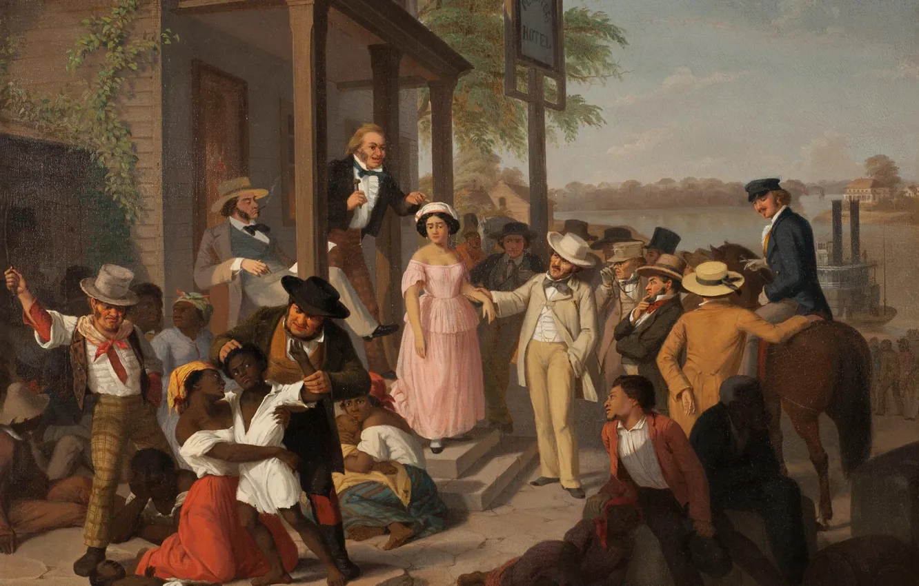 Photo wallpaper picture, painting, slaves, painting, Negro, Torg