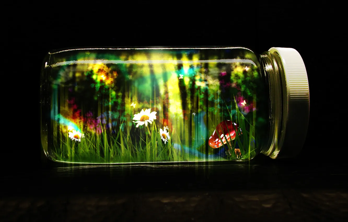 Photo wallpaper bubbles, life, life, Life in a Jar