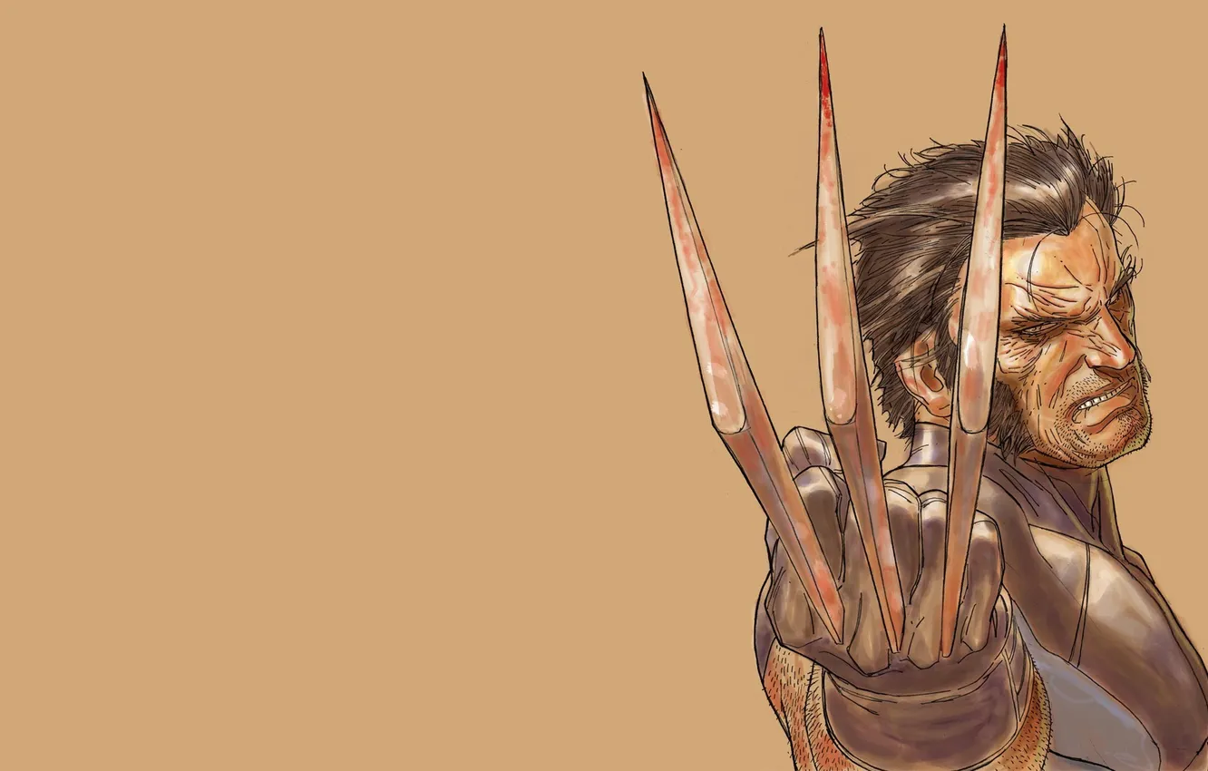 Photo wallpaper look, background, claws, Wolverine, X-Men, Marvel Comics, the adamantium
