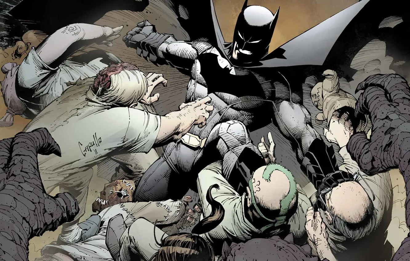 Photo wallpaper mask, hero, fight, costume, Batman, artist, the bandits, cloak