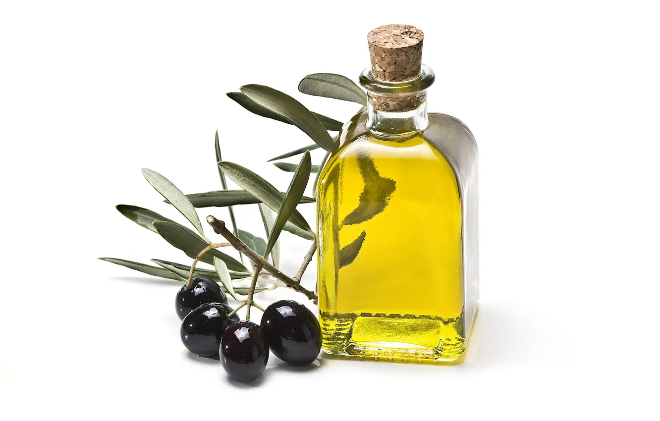 Photo wallpaper food, oil, bottle, olives