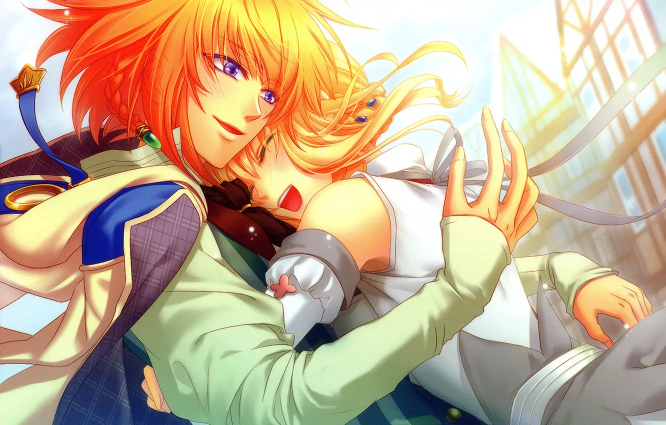 Photo wallpaper girl, decoration, the city, the game, home, anime, art, pair