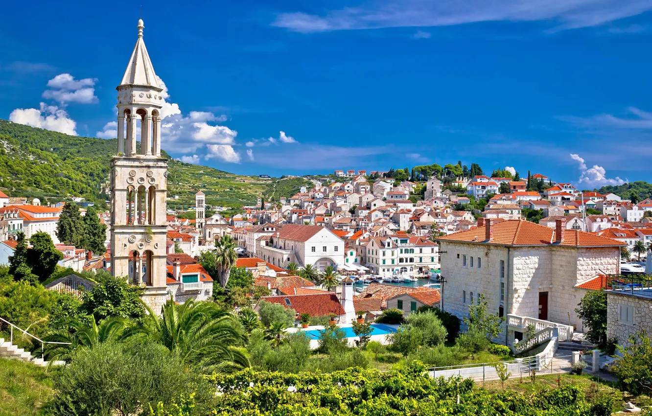 Photo wallpaper the city, home, Croatia, Gvar