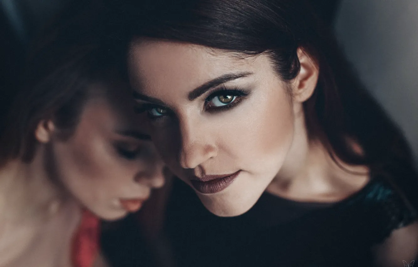 Photo wallpaper look, girl, face, makeup, Marta Lityńska