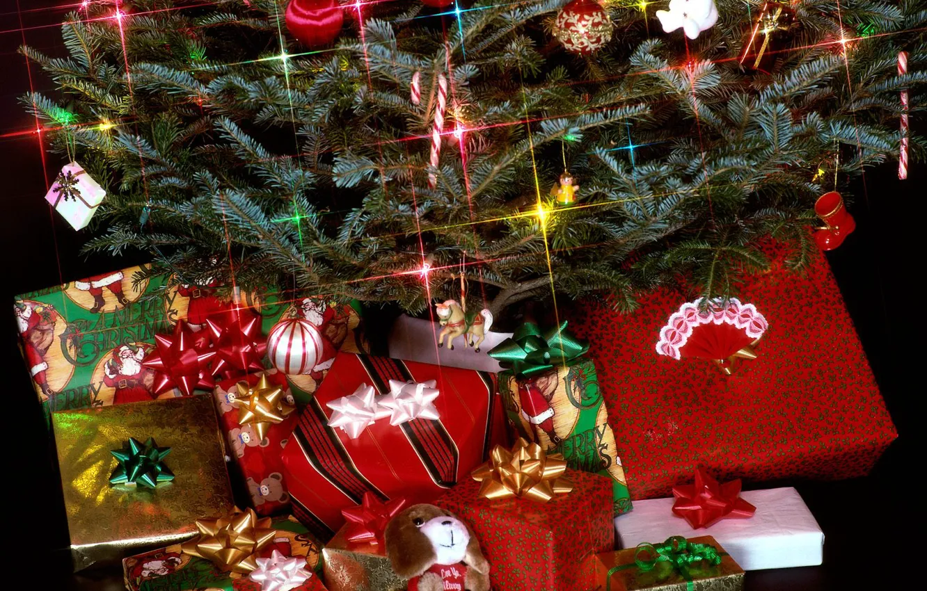 Photo wallpaper toys, tree, new year, Christmas